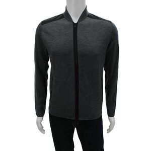 Theory Mens Track Jacket Merino Wool Gray Zip V-Neck Size XS